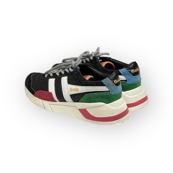 Gola aso Free People ψ Eclipse Trident Comfort Trainers Suede Sneakers ψ Black - Picture 5 of 16